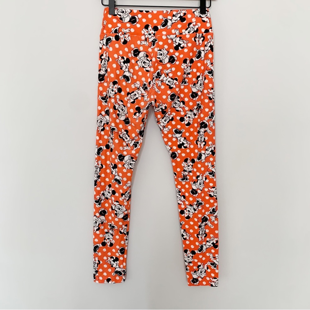 Lularoe one size Disney Minnie Mouse red polka dot leggings vacation cozy OS